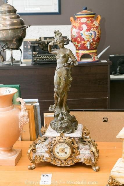 Rouzier Montlucon Clock With Figurine