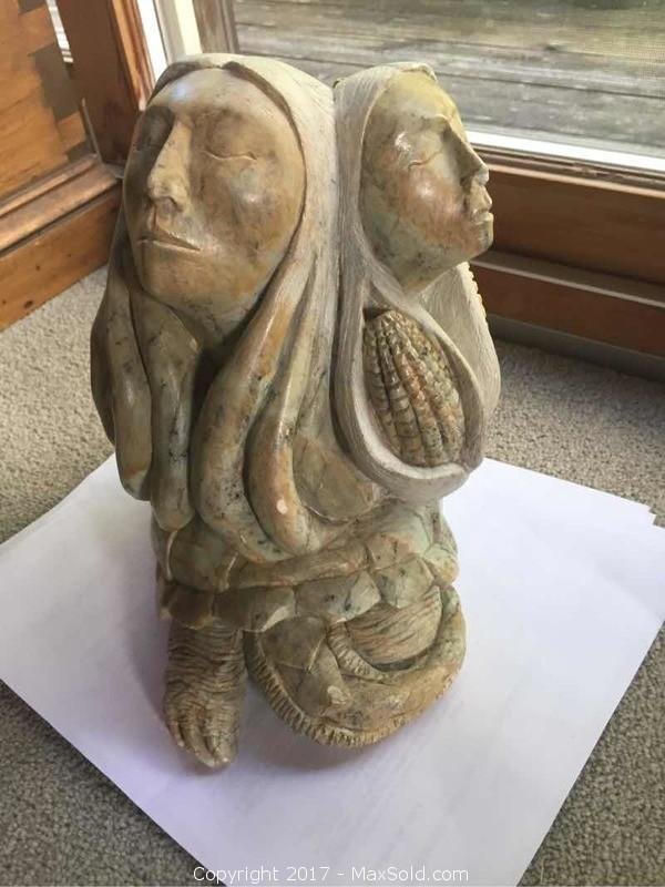 Greg Longboat -91, Signed Six Nations Soapstone