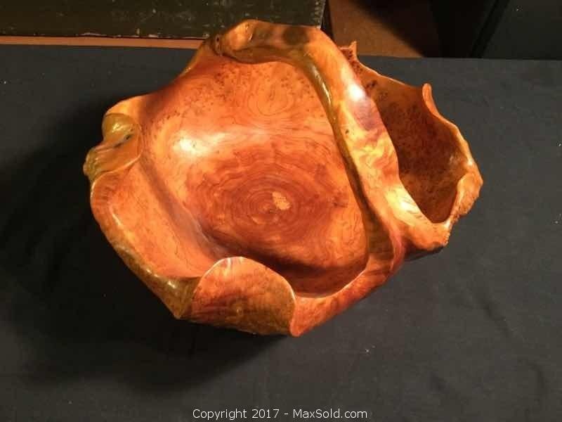 Burled Wooden Bowl